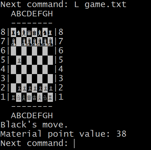 Chess Board -- one pawn moved
